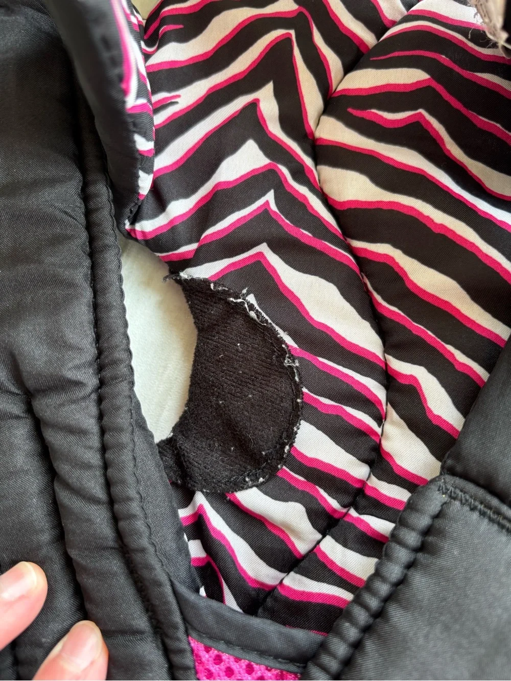 Evenflo Baby Backpack Carrier 7-25 lbs Black Pink White Zebra Stripes Breathable